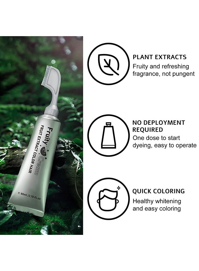 SOUG Hair comb plant hair dye 80ml per comb - dark hair dye that quickly colors hair. Hair comb #Black - Image 2